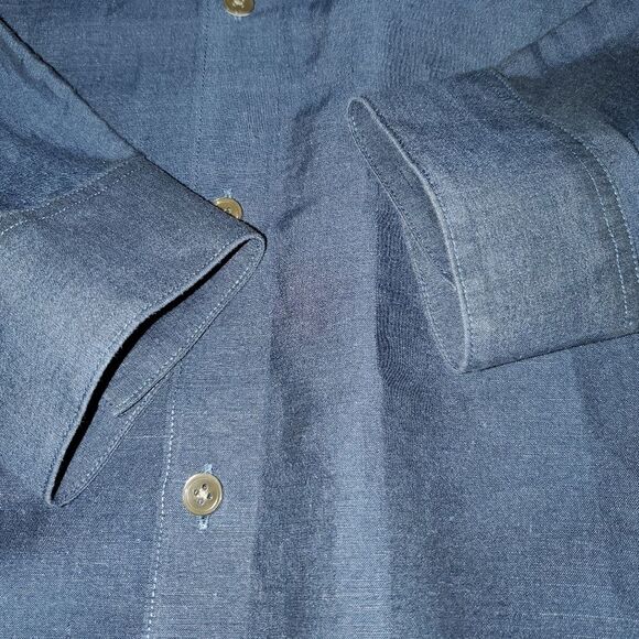 Theory Men´s Zack Ramiro Linen Cotton Blend Button Front Long Sleeve Shirt M - Picture 4 of 11